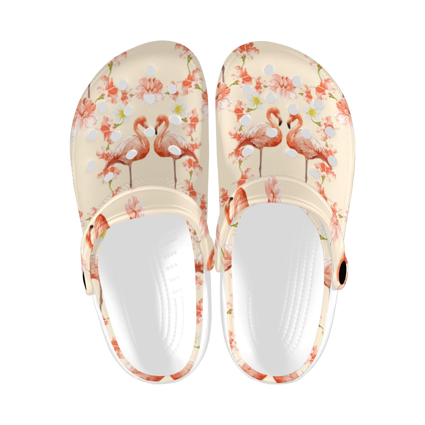 Flamingo Hibiscus Print Pattern Unisex Clogs Shoes