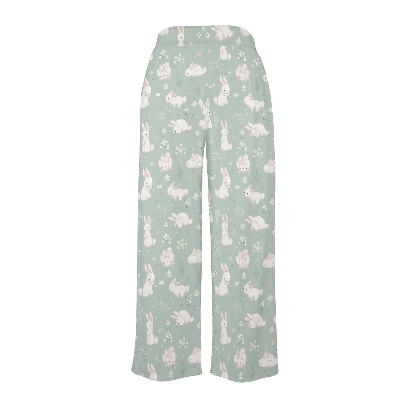 Bunny Pattern Print Design 03 Women's Wide Leg Lounge Pants