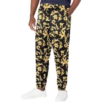 Baroque Golden Pattern Print Design 04 Men's Casual Track Pants