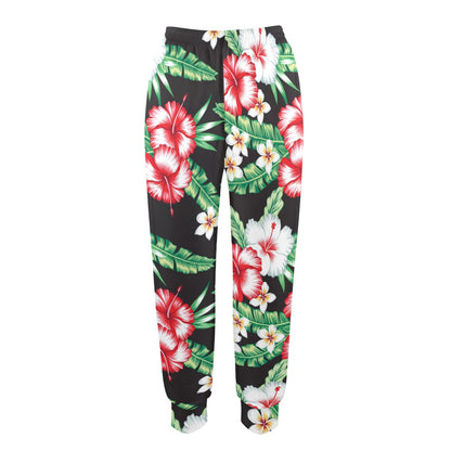 Hawaiian flower tropical leaves Women's Casual Track Pants