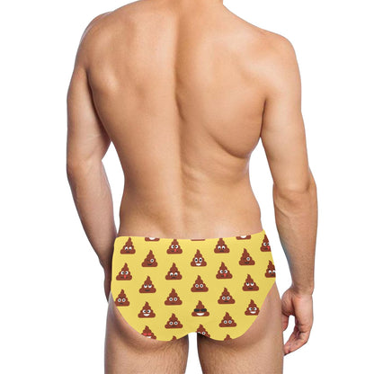 Emoji Poop Print Pattern Men's Swimming Briefs
