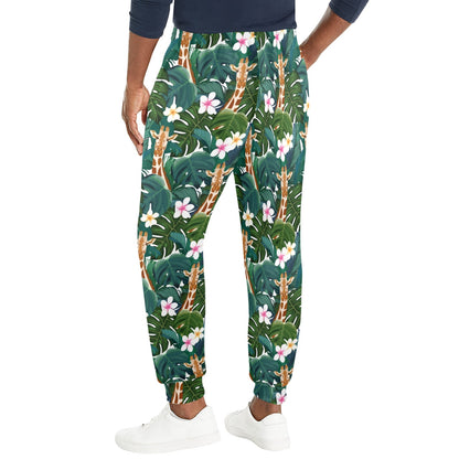 Giraffe Jungle Design Print Men's Casual Track Pants