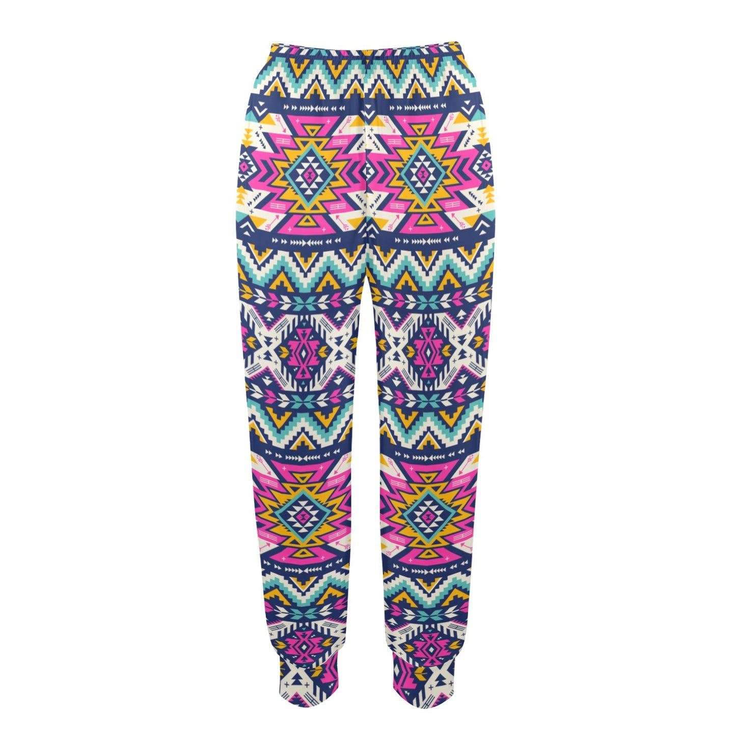 Aztec Pink Geometric Print Pattern Women's Casual Track Pants