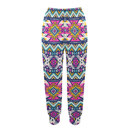 Aztec Pink Geometric Print Pattern Women's Casual Track Pants