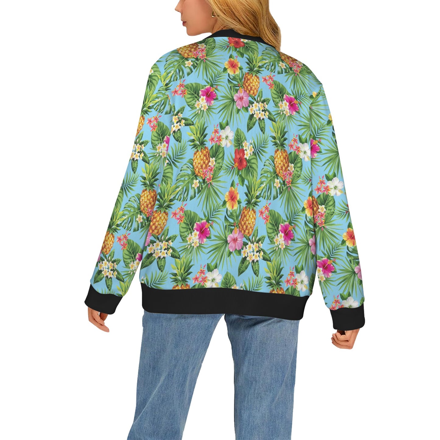 Pineapple Hawaiian flower Tropical Women's Cardigan