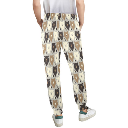 Bear Pattern Print Design 04 Women's Casual Track Pants