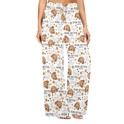 Setters Irish Print Design LKS301 Women's Wide Leg Lounge Pants