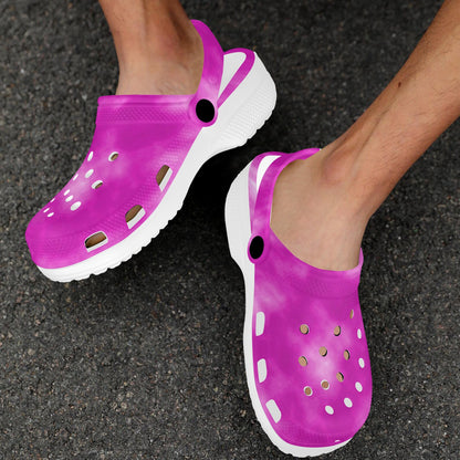 Tie Dye Pink Design Print Unisex Clogs Shoes