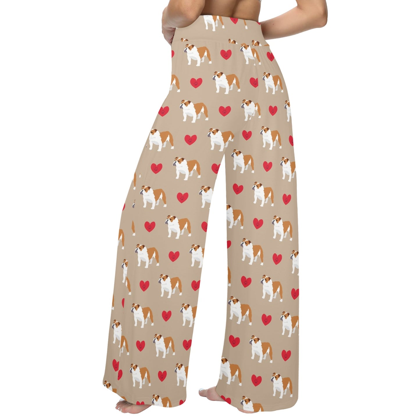 Bulldogs Pattern Print Design 02 Women's Wide Leg Lounge Pants