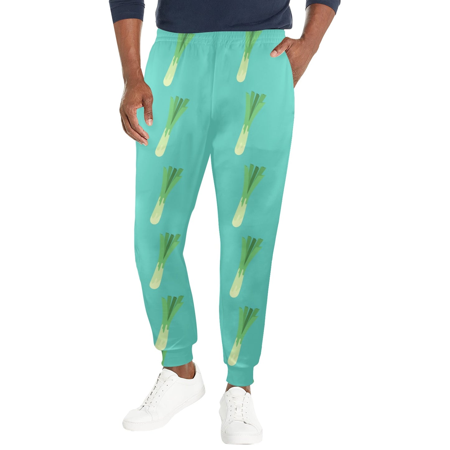 Leek Pattern Print Design 01 Men's Casual Track Pants