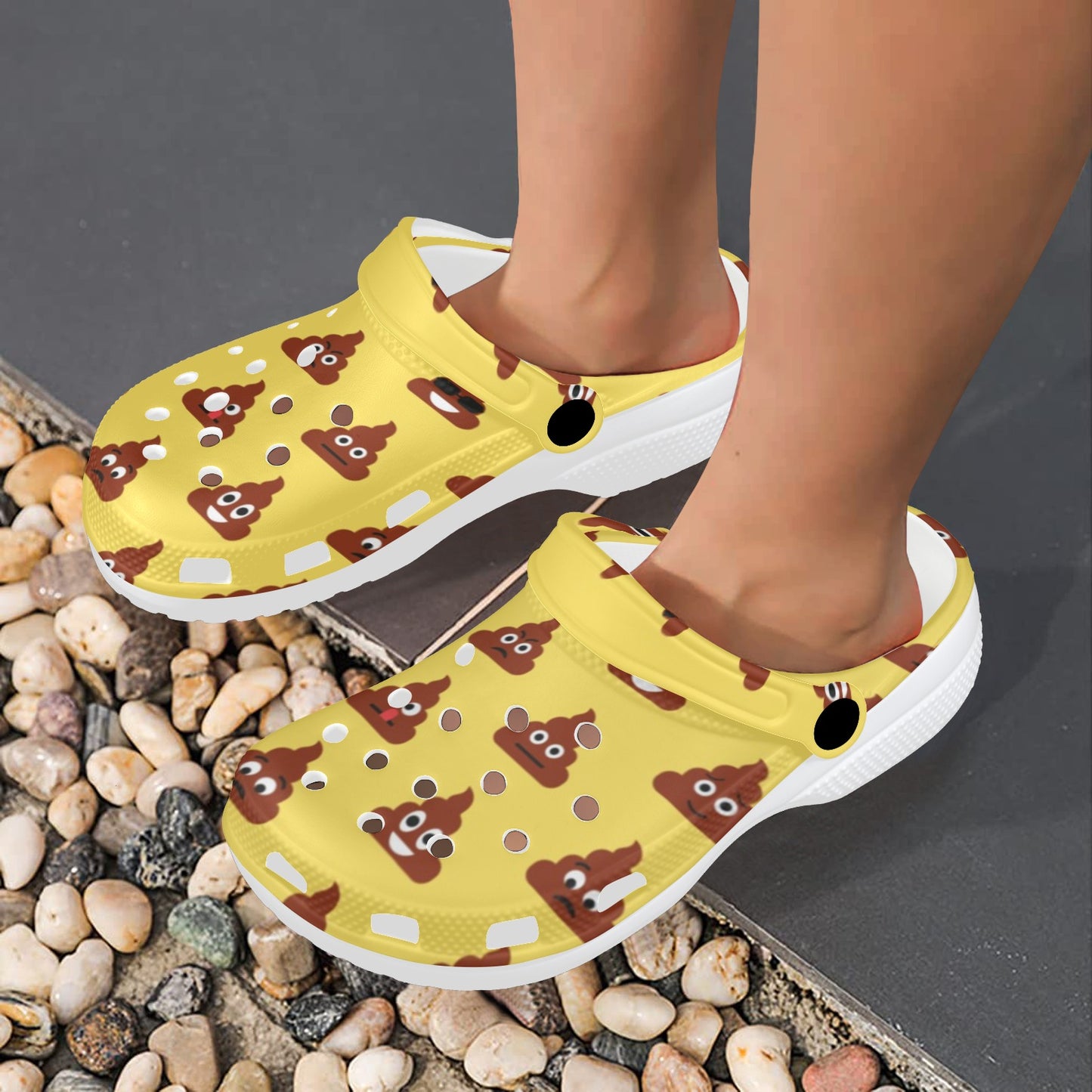 Emoji Poop Print Pattern Unisex Clogs Shoes