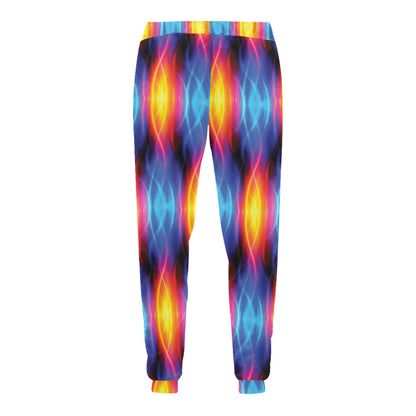 Flame Fire Blue Design Print Men's Sweatpants