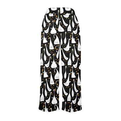 Goose Print Design LKS401 Women's Wide Leg Lounge Pants