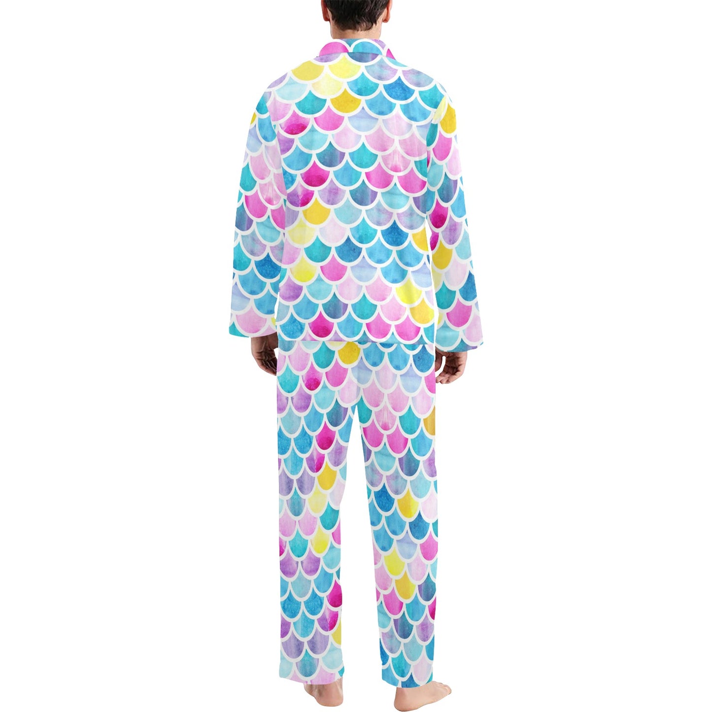 Scales Print Design LKS402 Men's Long Pajama Set