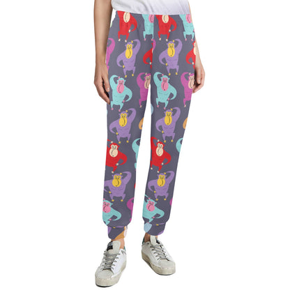 Chimpanzee Pattern Print Design 03 Women's Casual Track Pants