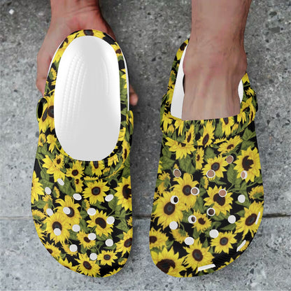 Sunflower Fresh Bright Color Print Unisex Clogs Shoes