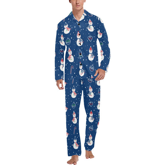 Snowman Print Design LKS306 Men's Long Pajama Set