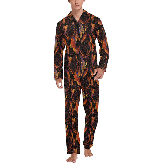 Dream Catcher Native American Design Men's Long Pajama Set