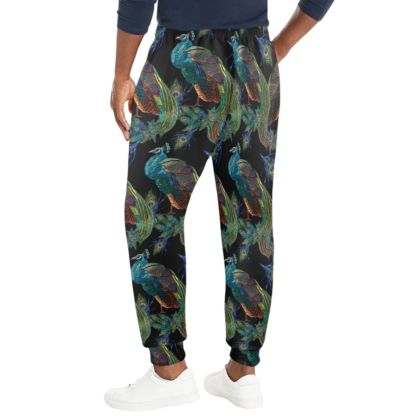 Peacock Pattern Print Design A04 Men's Casual Track Pants