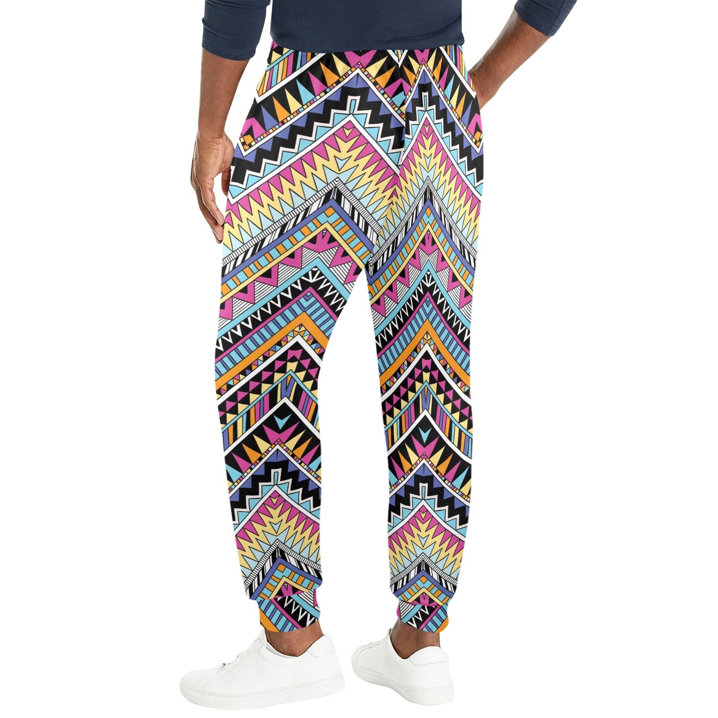 Multicolor zigzag Tribal Aztec Men's Casual Track Pants