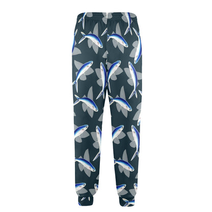 Flying Fish Pattern Print Design 04 Men's Casual Track Pants