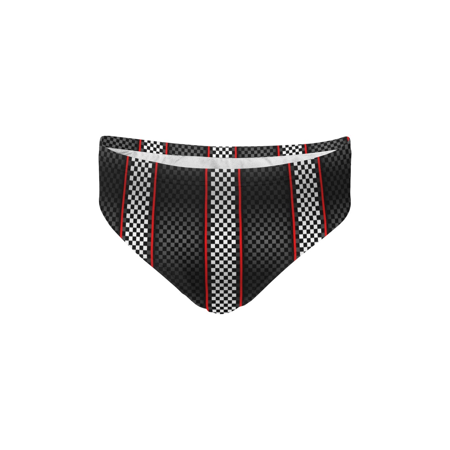 Checkered Flag Red Line Style Men's Swimming Briefs