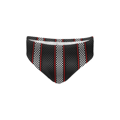 Checkered Flag Red Line Style Men's Swimming Briefs