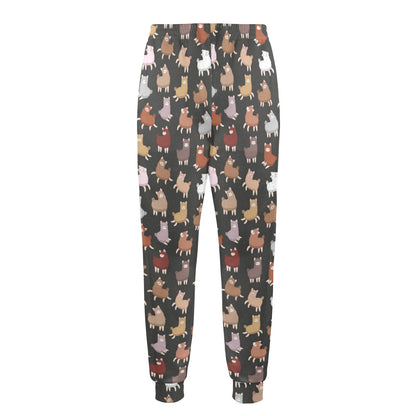 Alpaca Cute Design Themed Print Men's Casual Track Pants