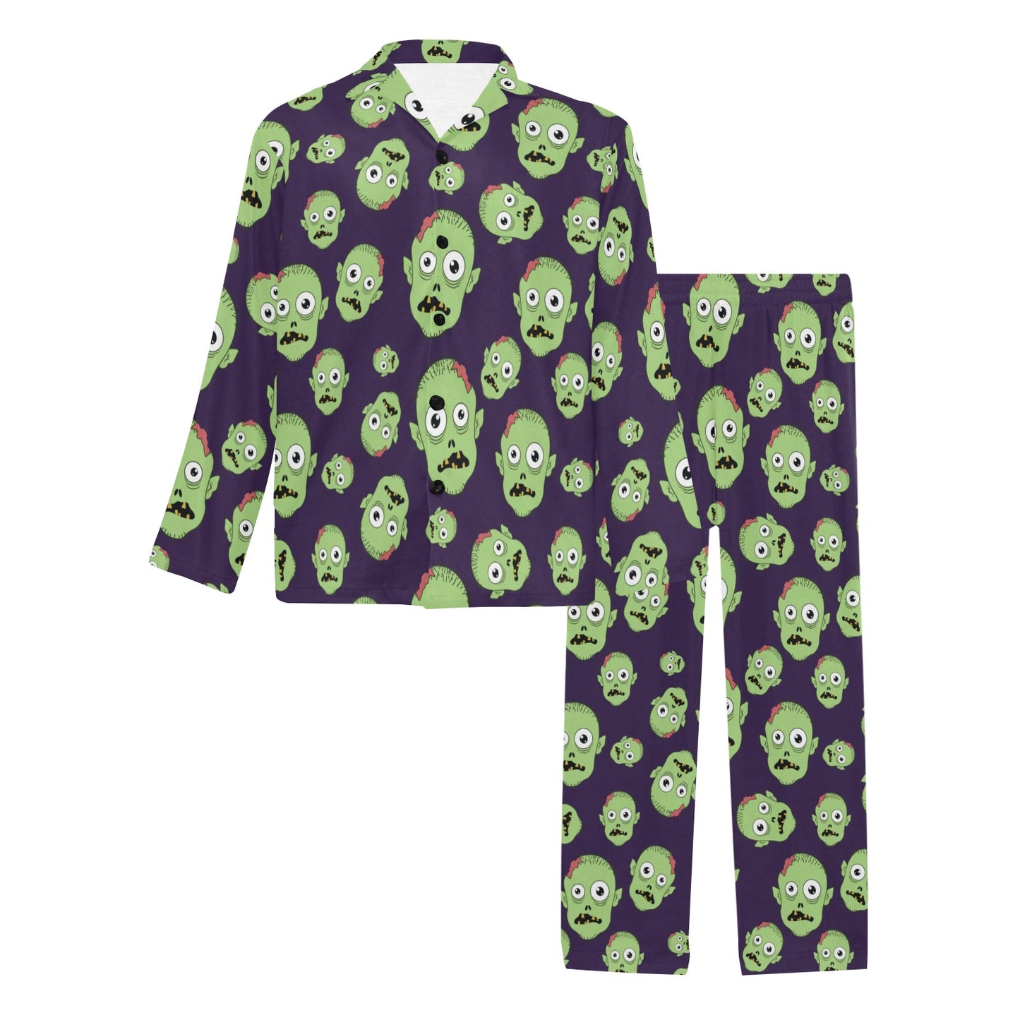 Zombie Print Design LKS303 Men's Long Pajama Set