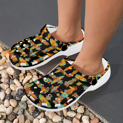 Totem Pole Cartoon Print Unisex Clogs Shoes