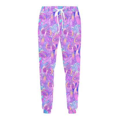 Psychedelic Trippy Mushroom Print Men's Sweatpants