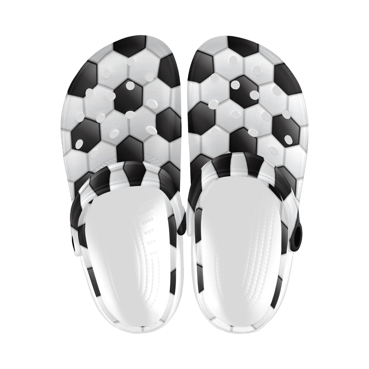 Soccer Ball Texture Print Pattern Unisex Clogs Shoes
