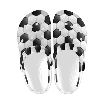 Soccer Ball Texture Print Pattern Unisex Clogs Shoes