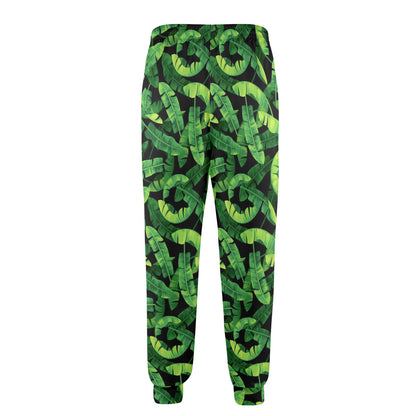 Banana Leaf Pattern Print Design 02 Men's Casual Track Pants