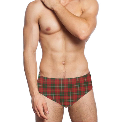 Holiday Tartan Plaid Pattern Men's Swimming Briefs