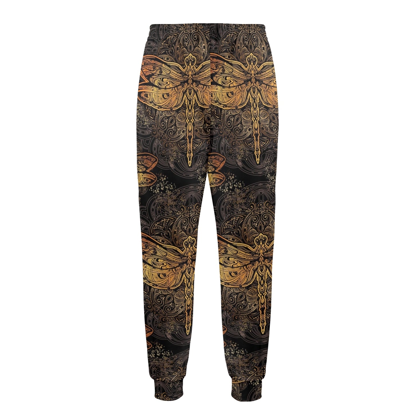 Gold Dragonfly Mandala Men's Casual Track Pants