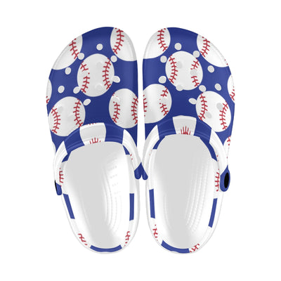 Baseball Blue Background Unisex Clogs Shoes