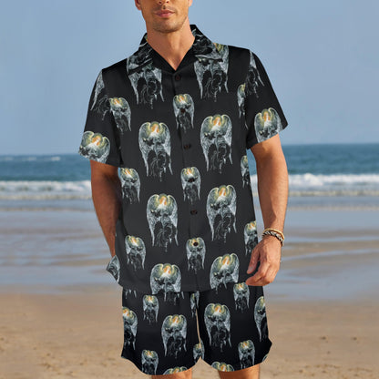 Angel with Wings Cute Design Print Men's Beach Shirt and Shorts Set