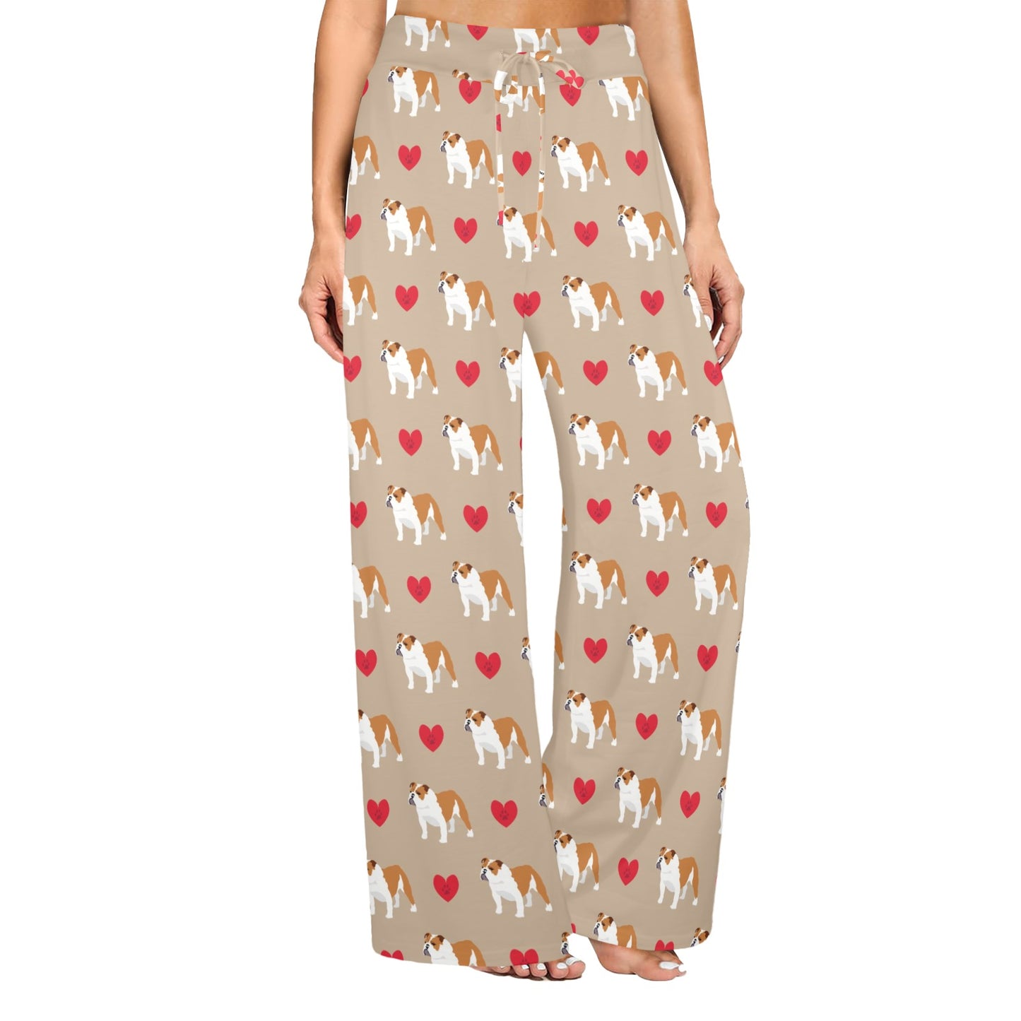 Bulldogs Pattern Print Design 02 Women's Wide Leg Lounge Pants
