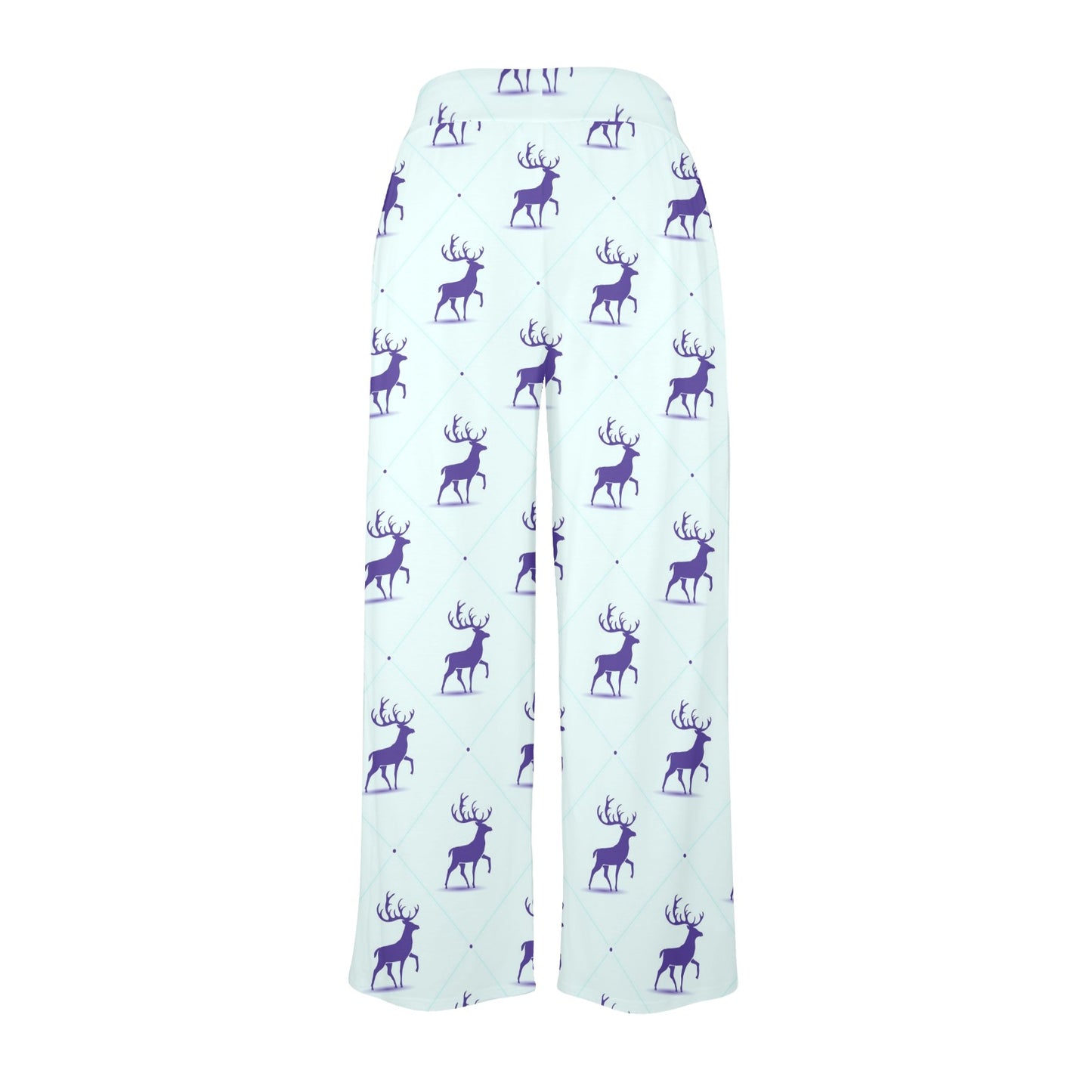 elk Design Print Pattern JJ0195 Women's Wide Leg Lounge Pants