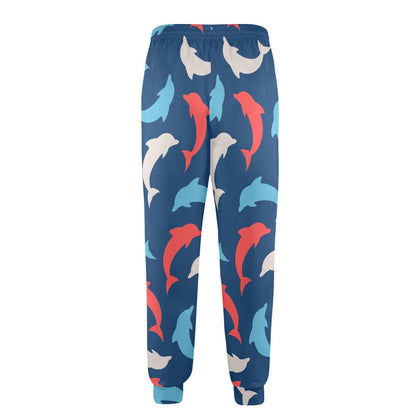 dolphin Design Print Pattern JJ0127 Men's Casual Track Pants
