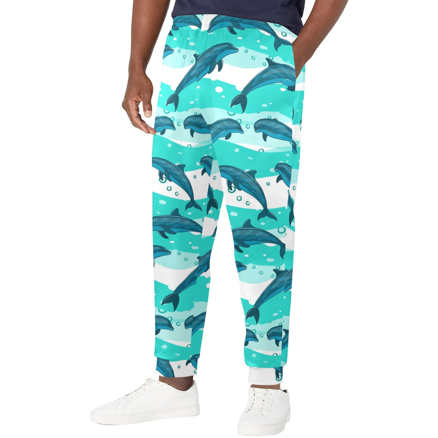 Dolphin Design Print Pattern Men's Casual Track Pants