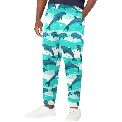 Dolphin Design Print Pattern Men's Casual Track Pants
