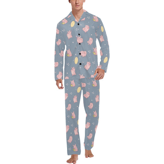 Pig Print Design LKS405 Men's Long Pajama Set