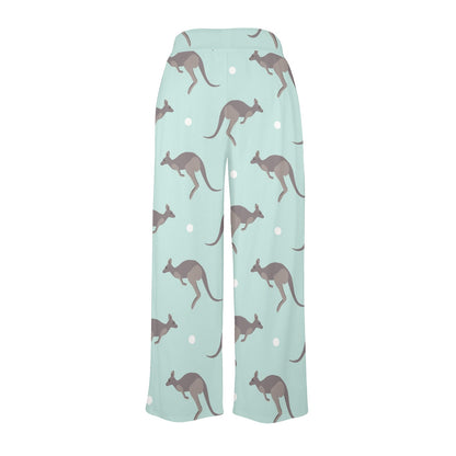 Kangaroos Pattern Print Design 04 Women's Wide Leg Lounge Pants