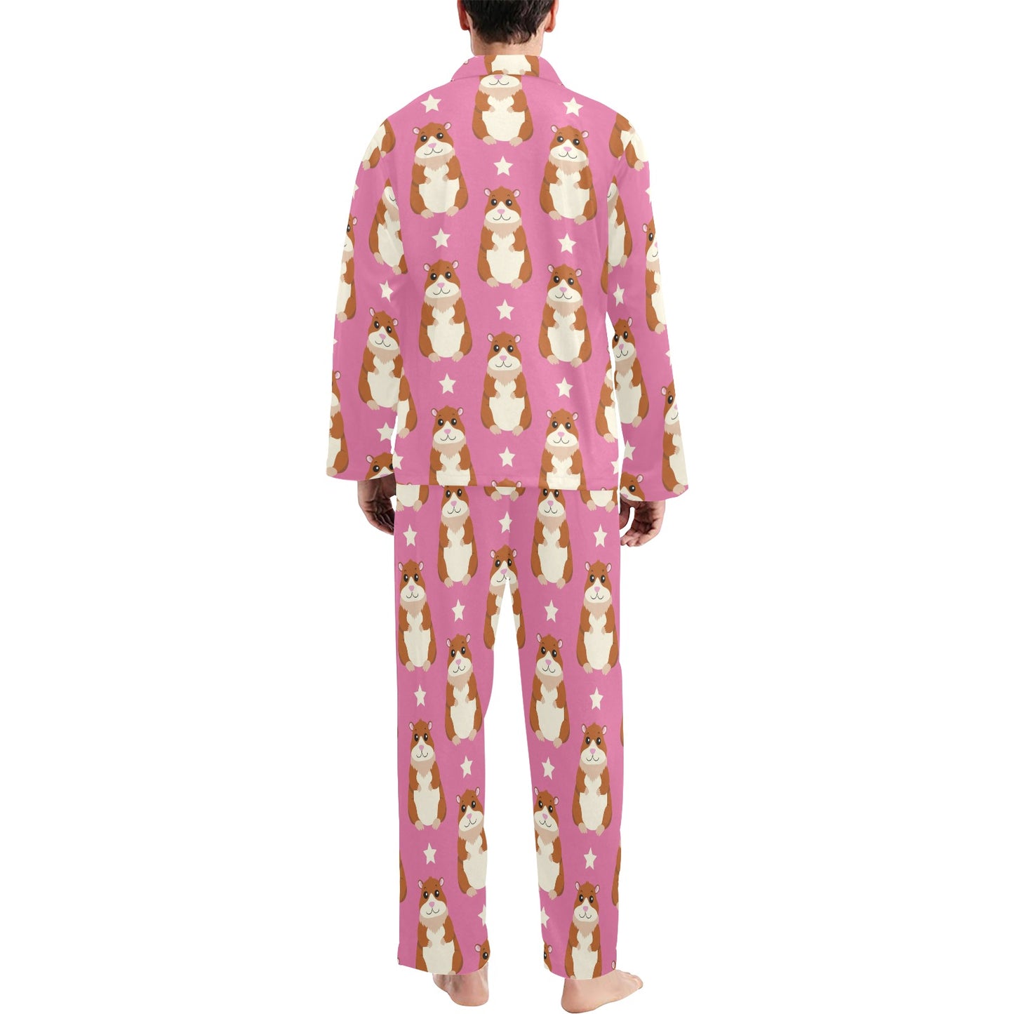 Hamster Cute Pattern Print Design 02 Men's Long Pajama Set