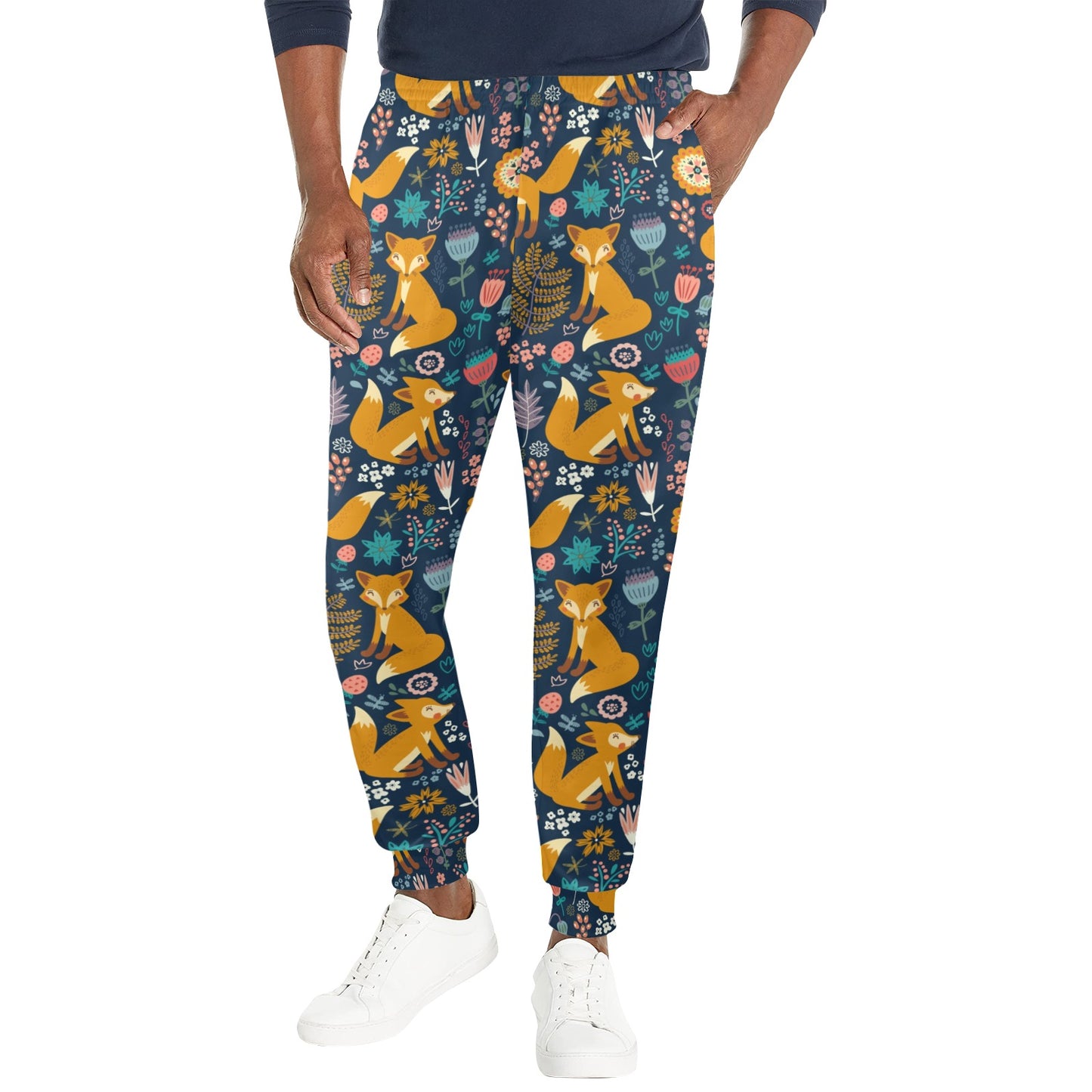 Fox Cute Jungle Print Pattern Men's Casual Track Pants