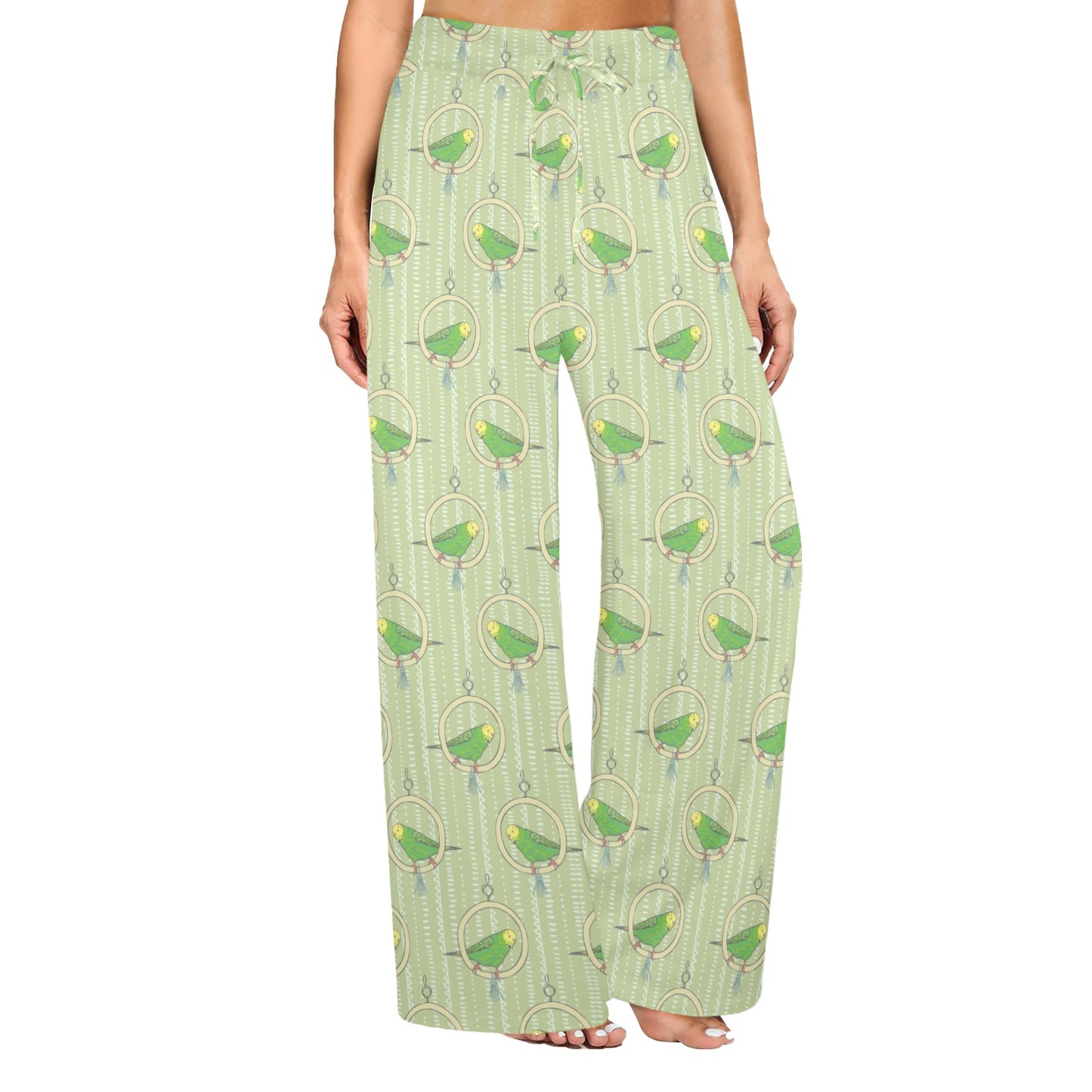 Budgerigar Pattern Print Design 02 Women's Wide Leg Lounge Pants