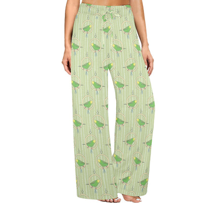 Budgerigar Pattern Print Design 02 Women's Wide Leg Lounge Pants