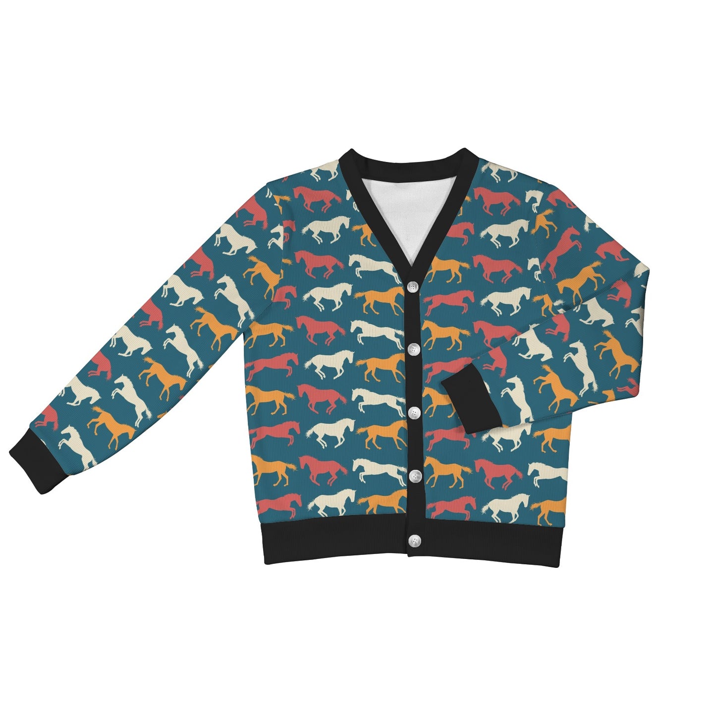 equestrian horse Design Print Pattern JJ0131 Women's Cardigan